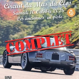 inscription Journée circuit du Mas du Clos samedi 10 octobre 2026 COMPLET
